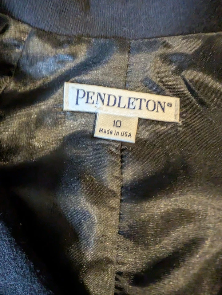 Pendleton Women's Wool Black & Gray Dress Size 10 Career Attire Made in US - Image 3 of 4