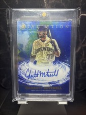 Topps 2021 Bowman Inception AUTO Blue Primordial /75 Garrett Mitchell Brewers