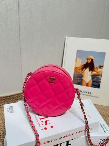 Chanel Classic Round Coin Crossbody Mini Hot Pink Quilted Lambskin