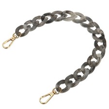 15 Inch Acrylic Chain Purse Strap Replacement Luxury Handbag Strap Gray Black