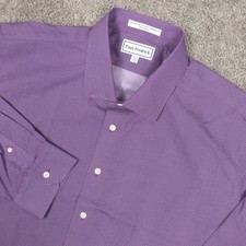 Paul Fredrick Shirt Mens 2XL 18.5 34 Purple Spotted Non Iron Dress Button Up NEW