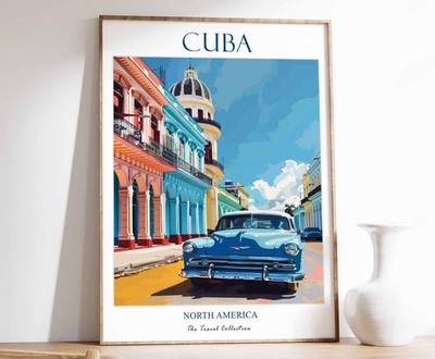 1_Kuba Poster, Kuba Reisedruck, Nordamerika Reisekunst, Tropisches Dekor, Flor