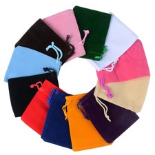 10pcs Coloful Velvet Bag Jewelry Packing Velvet Drawstring Pouches Gift Bags Can