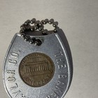 Vintage aluminum keychain enclosing 1973 Lincoln penny~cent~good luck~horseshoe — photo 6