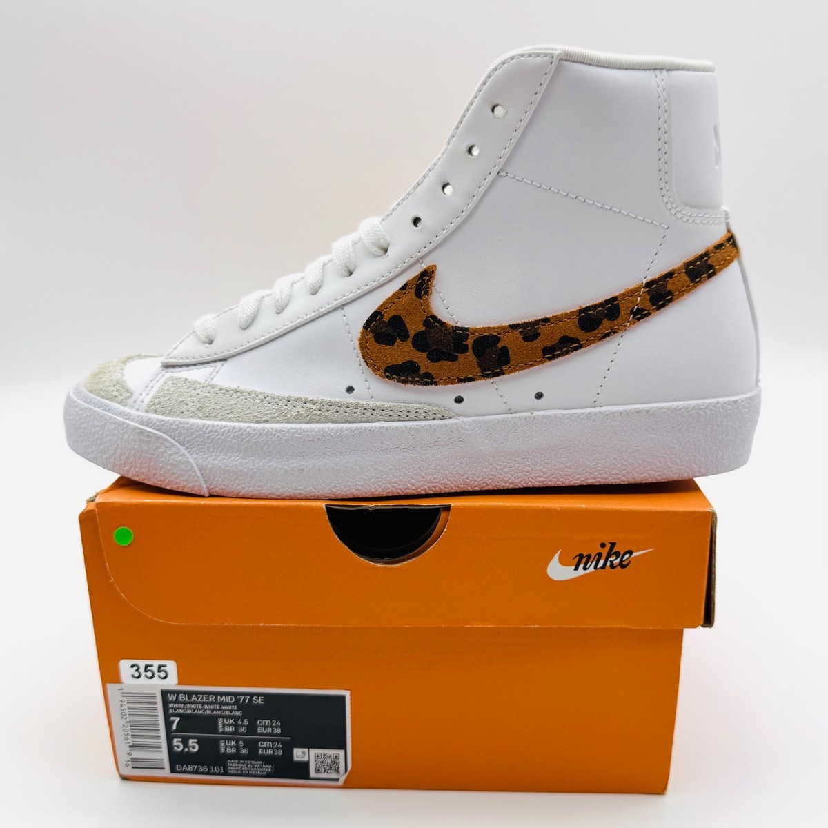 Nike Blazer '77 Mid Leopard White DA8736-101 Women's Size 7 NEW | eBay