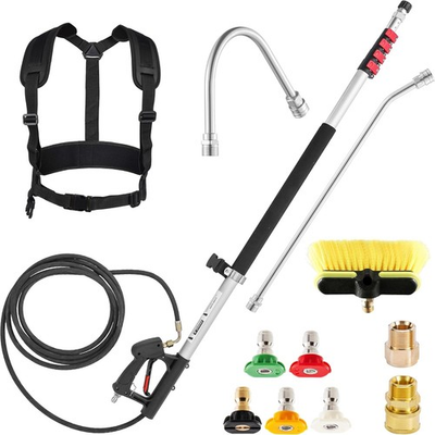 #ad M MINGLE 20 FT Telescoping Pressure Washer Wand with Gutter Cleaner Brush Head $191.02