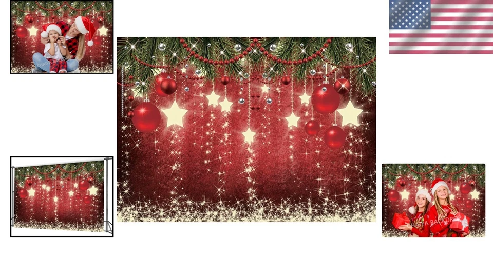 Telón de fondo de fiesta de Navidad de 10x8 pies de alta calidad - perfecto para capturar recuerdos Foto 2 de 4