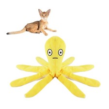 Andiker Catnip Toys for Cats, 10.63 Inches Cute Octopus Shape Small, Yellow