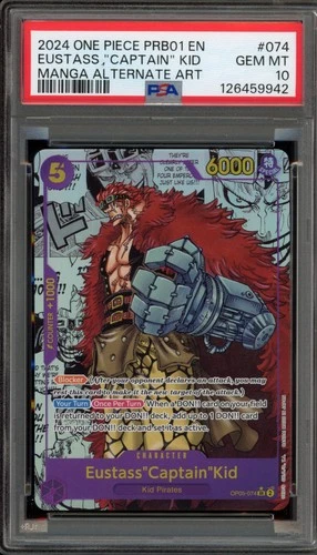 One Piece CCG Eustass"Captain"Kid PRB01 Manga Alternate Art OP05-074 PSA 10