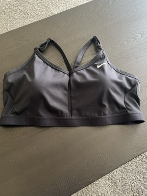 Nike Womens Plus Size 1X Indy Racerback Light Support Sports Bra Solid Black
