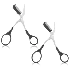 2 Pack Eyebrow Scissors with Comb Hair Removal Eyebrow Trimming Scissors