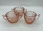 Set of 3 Vintage Pink Depression Glass Sugar and Creamer Bowls — photo 1