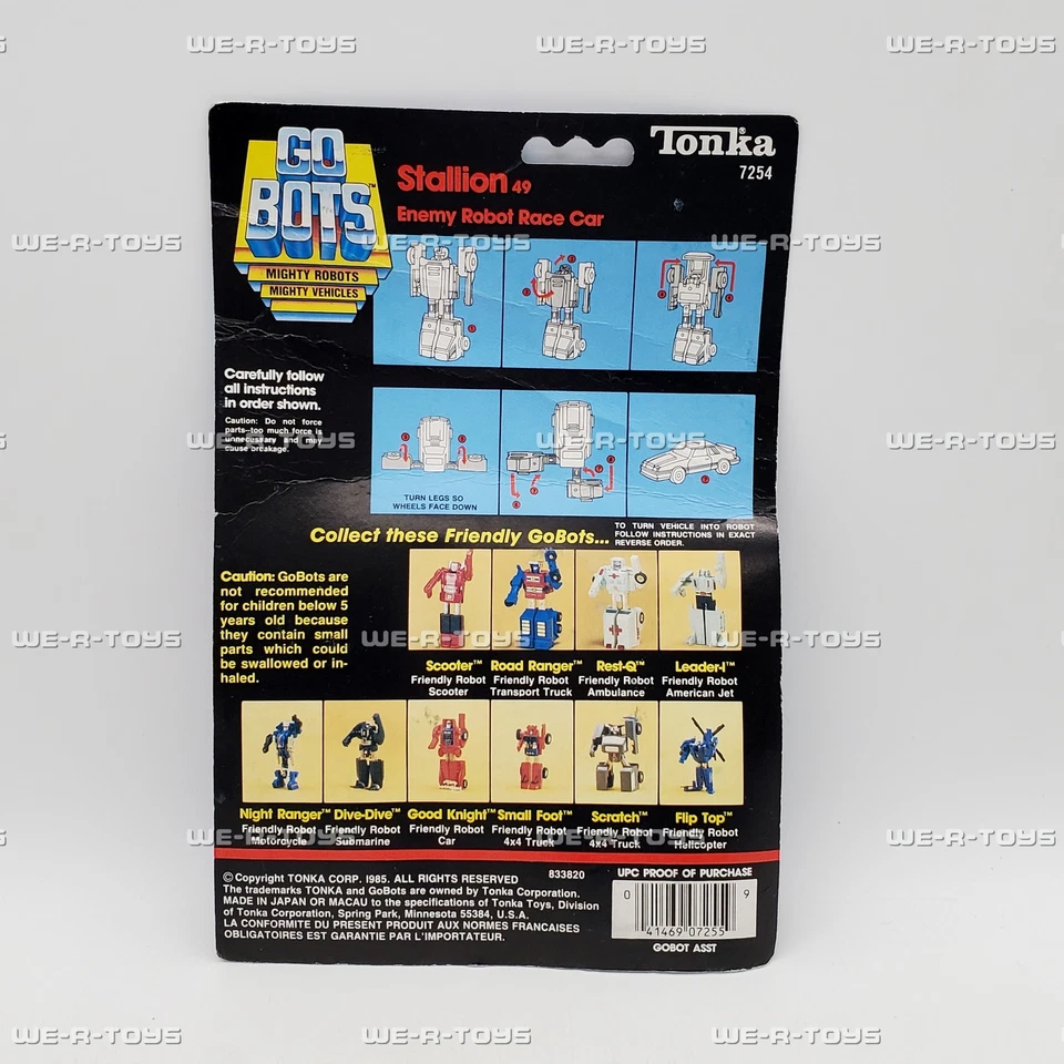 Go Bots Stallion 49 Enemy Robot Sports Car Action Figure and 3D Sticker NEW - Image 3 of 4