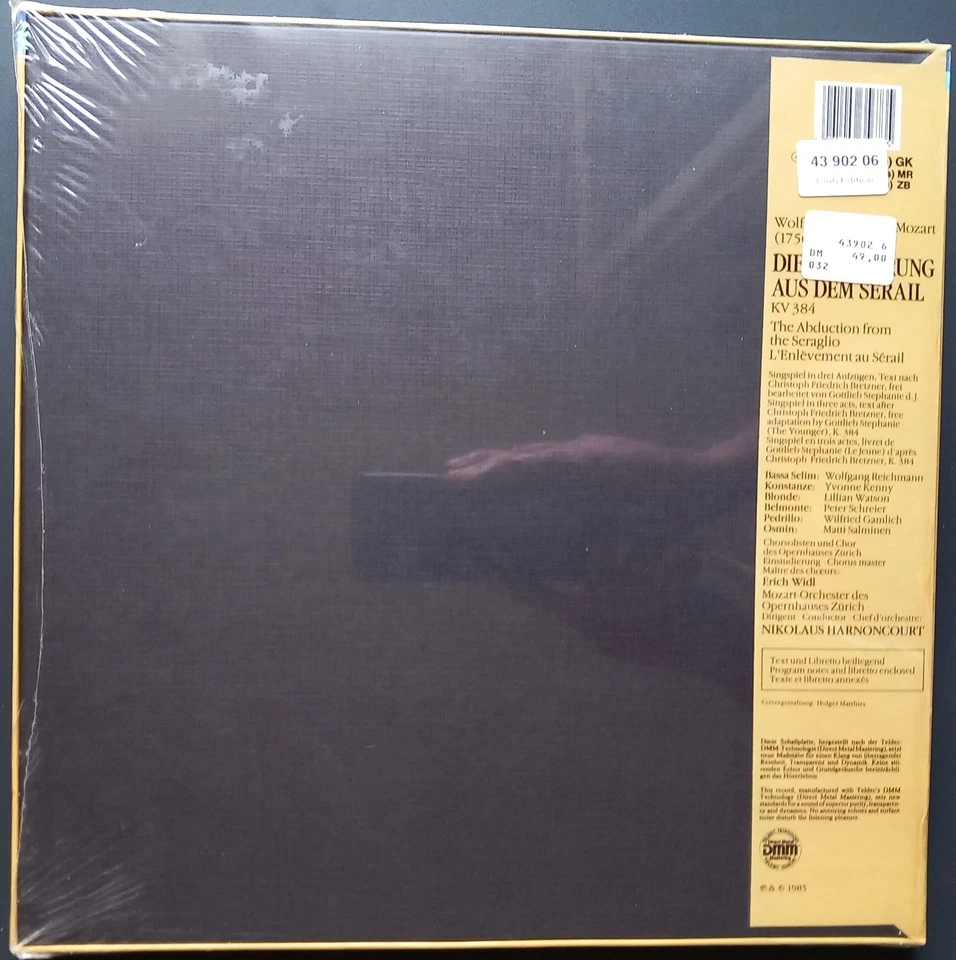 Mozart - Die Entführung aus dem Serail, HARNONCOURT, 3 LP Box, Teldec, SEALED - Bild 2 von 2