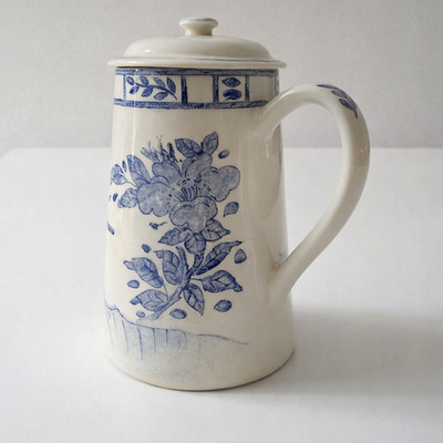 Gien Oiseau Blue Tea/ Coffe Pot & Lid Faiencerie De Gien Bleu Vintage