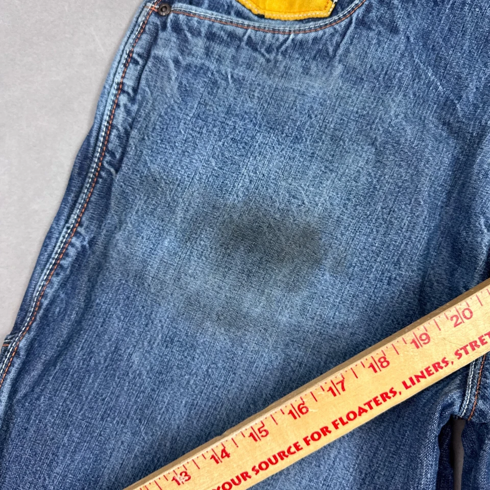 Vintage Fubu Shorts Mens 34 Blue Platinum Fat Albert Baggy Jort Denim Jean Cargo - Image 3 of 4