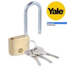 Image of YALE 40MM LONG SHACKLE PADLOCK Locker Shutter Standard Security Keyed Suitcase
