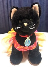 Build A Bear Black Cat Plush Green Eyes Promise Pets 11 15 Long w Dress B.A.B