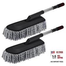 Pack Microfiber Car Duster Exterior Scratch Free with Extendable Handle 2 Gray