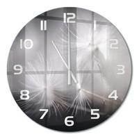 Zeitlose Runde Wanduhr Aus GehäRtetem Glas LöWenzahnsamen WeißE Zeiger Fi60 Cm