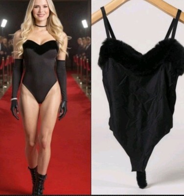 NEW! Adore Me Felina Black Teddy Lingerie Bodysuit Cat! Size L