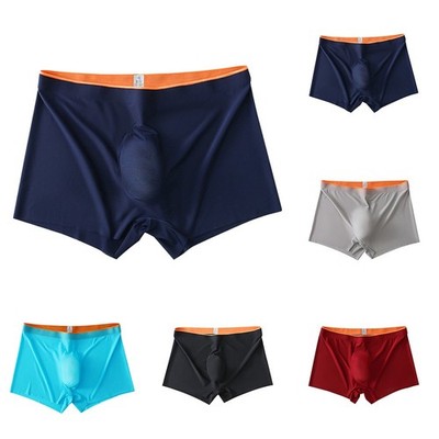 Seamless Boxer Ice Silk Trunks Quick Dry Mid Waist Atmungsaktiv Ultradünn