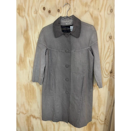 Cappotto Miu Miu Peacoat Trench Lana Grigio