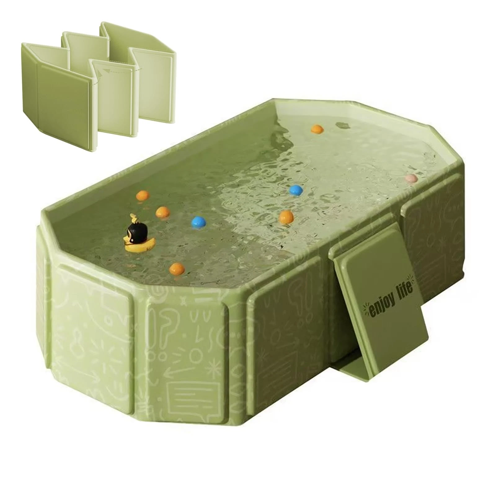 DUSHARKFUN Portable & Foldable Bathtub for Newborns to Toddlers, Baby Green