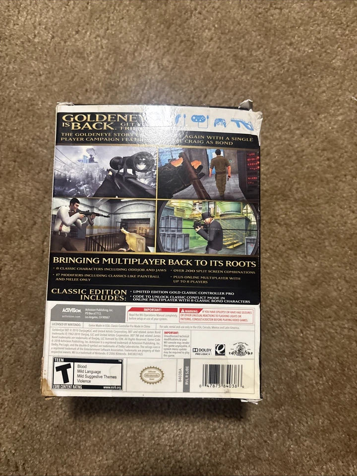 Wii GoldenEye 007 Limited Edition Classic Controller Pro Gold - New Open Box - Image 3 of 4