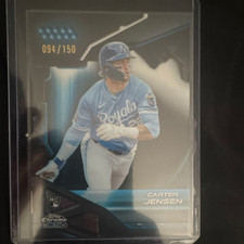 2026 Topps chrome black Carter Jensen RC Chrome Blue Refractor 094/150 Royals