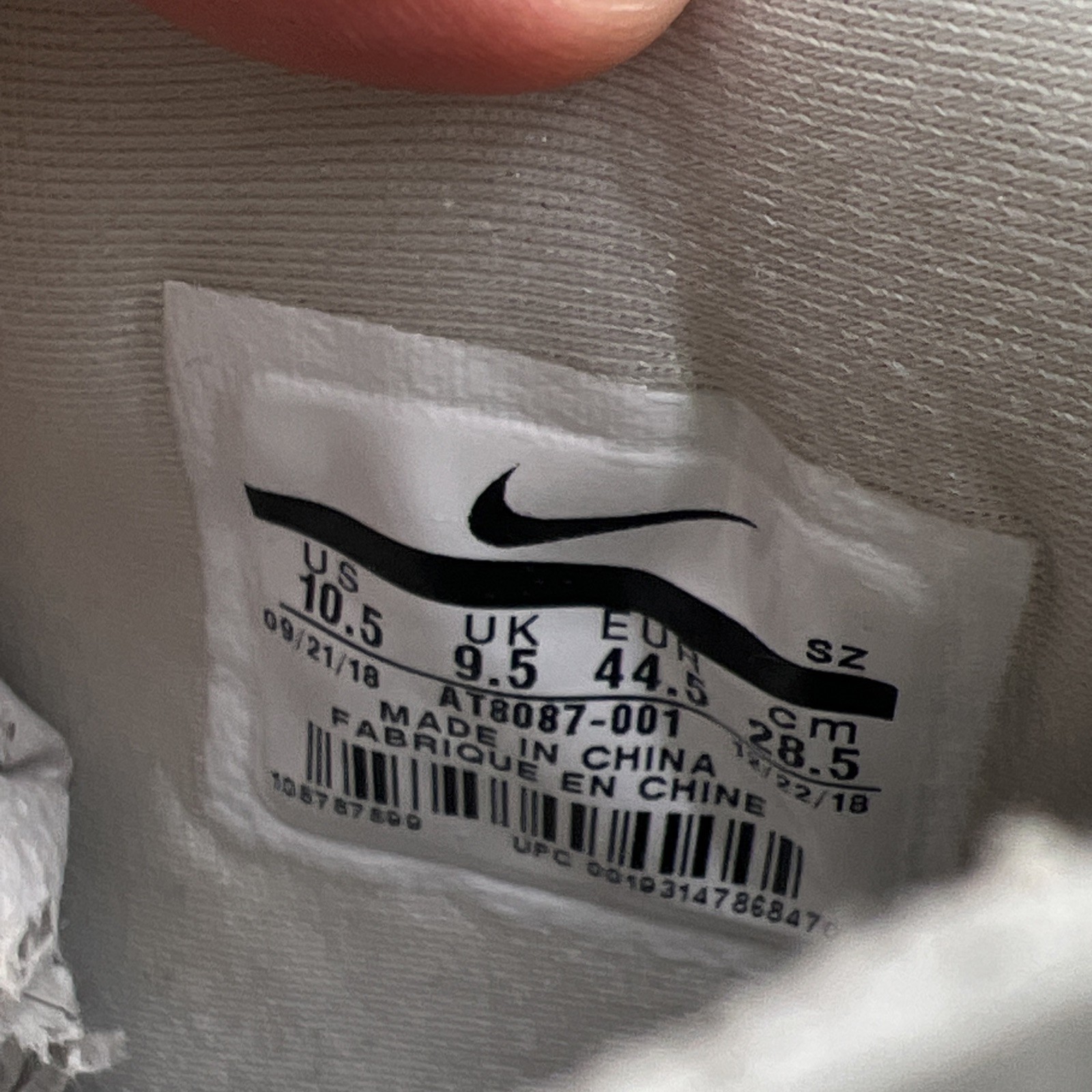 Size 10.5 - Nike Air Fear Of God Raid Light Bone (AT8087-001) thumbnail 8