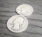Lot of 2 Washington Quarters 90% Silver Coins