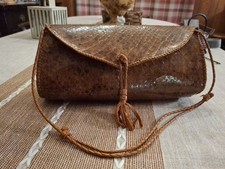 Python Crossbody Purse Genuine Leather. Adjustable Strap 1970s