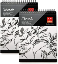 AGPtEK Sketch Book, Art Drawing Pad 9 X Top Spiral-Bound, Spiral-Bound 
