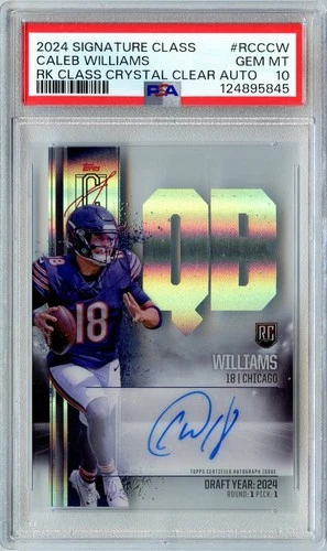 2024 Signature Class Caleb Williams CRYSTAL CLEAR Rookie Auto PSA 10 POP 6 Rare