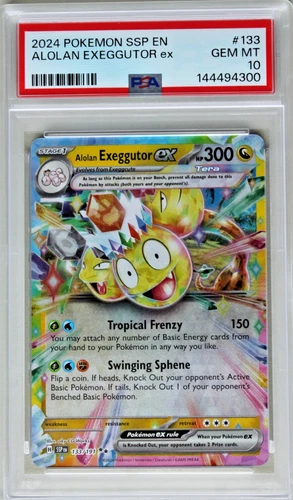 PSA 10 ALOLAN EXEGGUTOR ex 2024 Pokemon Surging Sparks #133