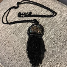 Park Lane Astoria Abalone Black Tassel Pendant Necklace Fashion Jewelry Women's