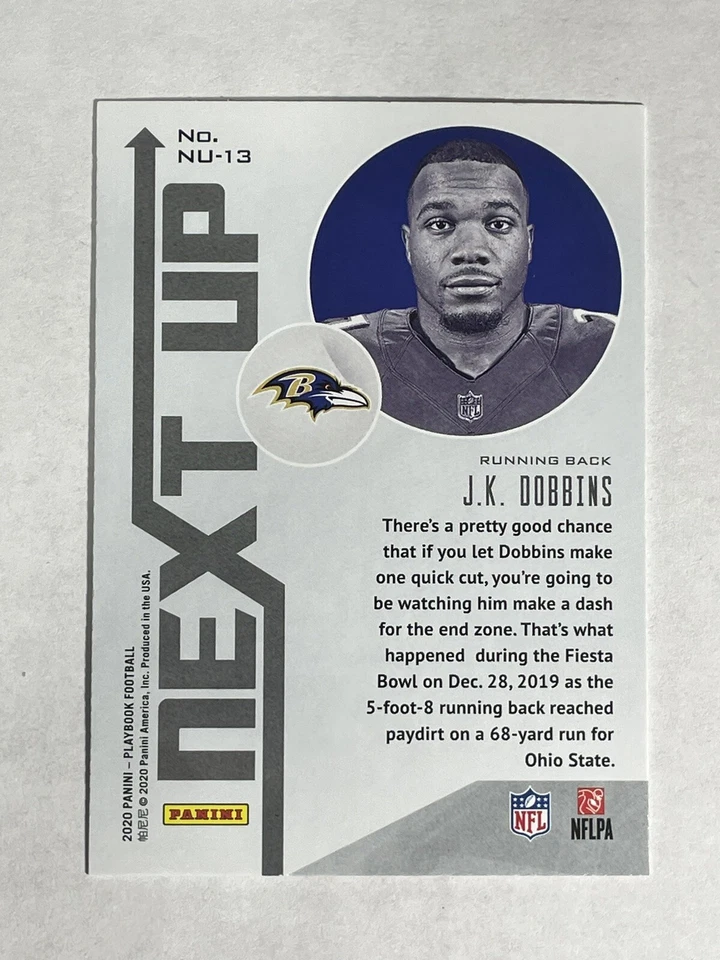 2020 Playbook Next Up JK Dobbins #NU-13 RC - Image 2 of 4