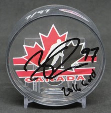 Connor McDavid Edmonton Oilers Signed Team Canada 2016 Gold Puck UDA Upper Deck