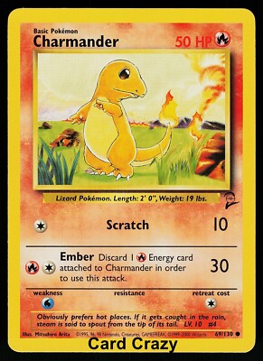 Charmander 69/130 - Base Set 2 - WoTC Pokemon Card - Near Mint (NM