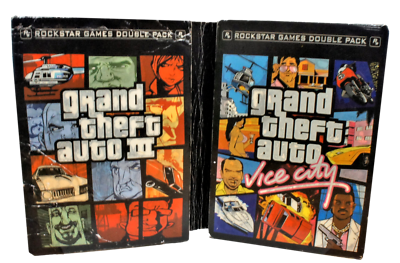 GRAND THEFT AUTO GTA Microsoft XBOX Rockstar Games Double Pack Map