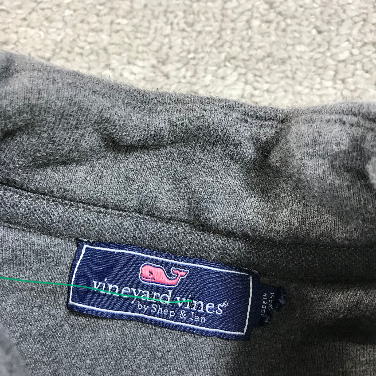 PONY Maglione Vineyard Vines da uomo piccolo quarto cerniera pecora grigio casual adulto