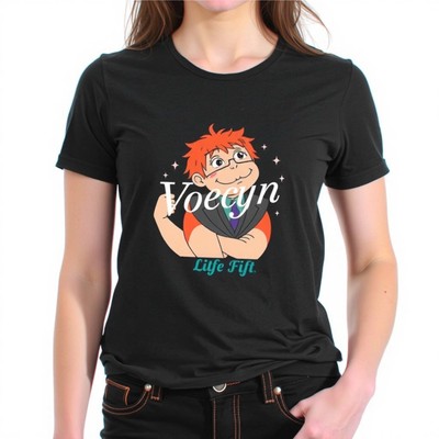 Voecyn Cartoon Character T-Shirt Fun Design with Red-Haired Chear
