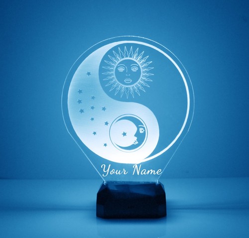 Yin Yang Schreibtischlampe, personalisiert GRATIS, LED Nachtlicht, Gravur Geschenk - Bild 5 von 14