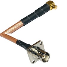 RG400 MCX MALE ANGLE to BNC Flange Female RF Cable FAST-SHIP LOT