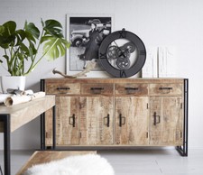 UP-Cycled Industrial Wood and Metal Extra Large Sideboard Dining Room Furniture