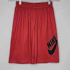 EUC Nike SB Boys Mesh Active Shorts Red Back Pocket Side Logo Swoosh Large 12-13
