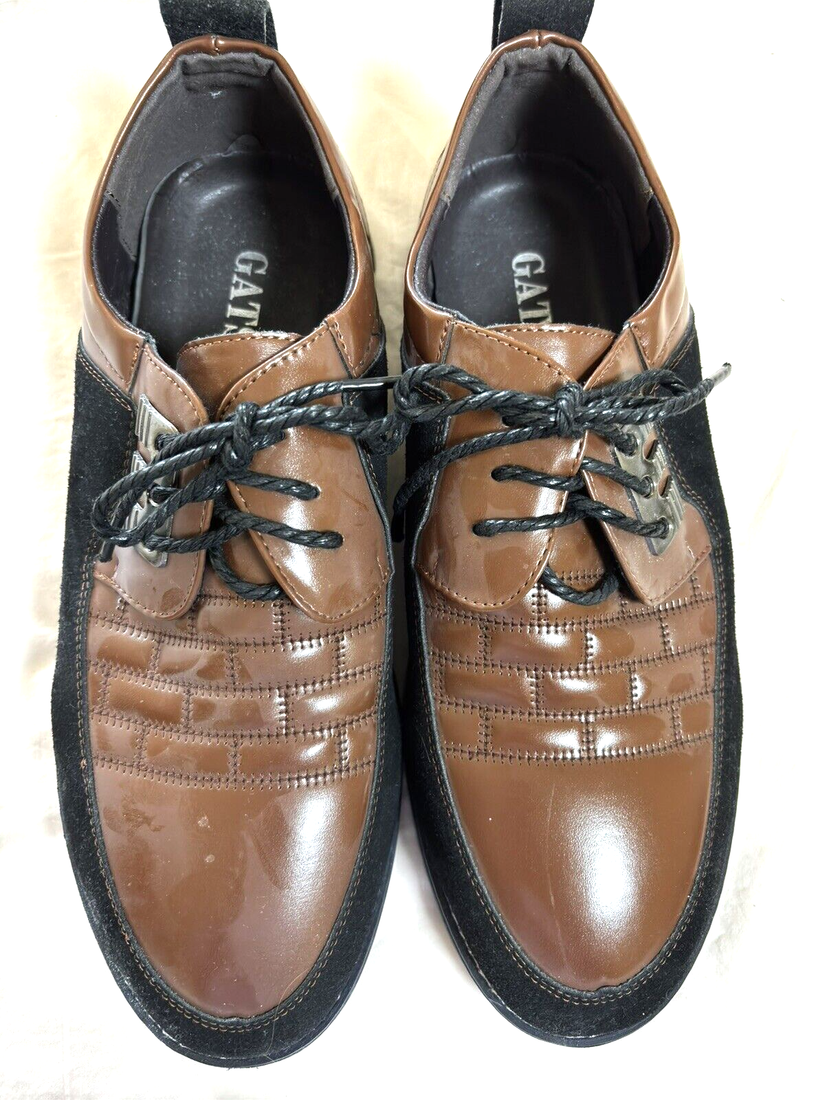 SAOLA Scarpe da uomo Gatsby Oxford Derby ortopediche in pelle misura 10 marrone
