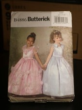 Butterick Pattern B4886 Retired Girl's Princess Dresses Sizes 2-5