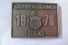 Vintage 1976 Bergamot Brass Works Belt Buckle Olympic Games